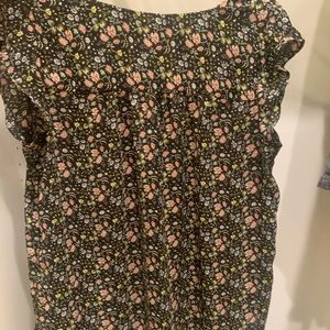 Black floral blouse, Loft, size small